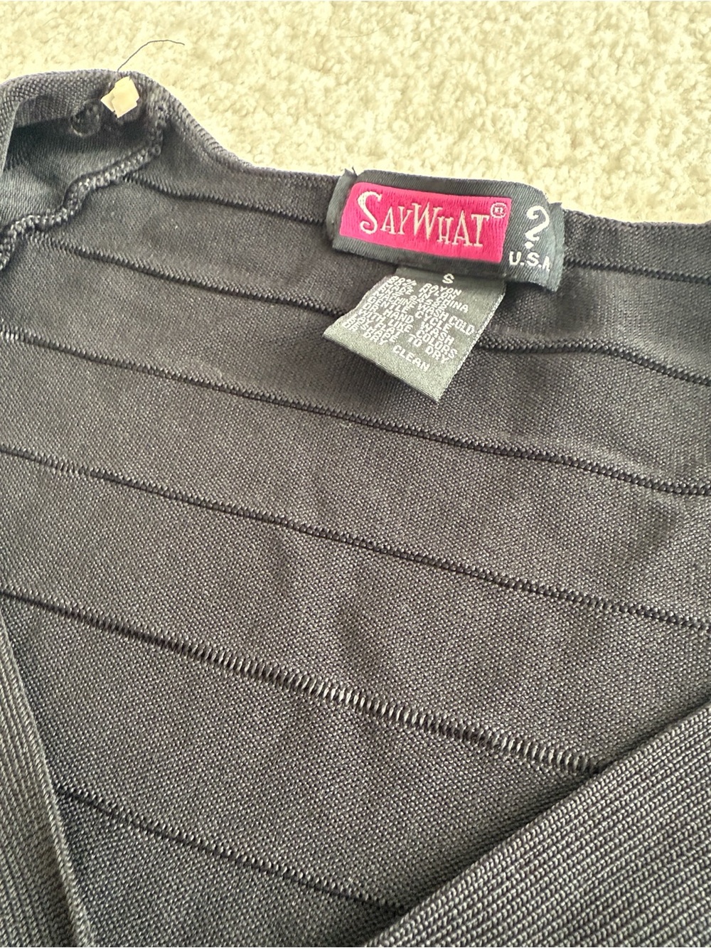 Black Ribbed Zip-Front Mini BodyCon Dress - Picture 3 of 5